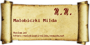Malobiczki Milda névjegykártya